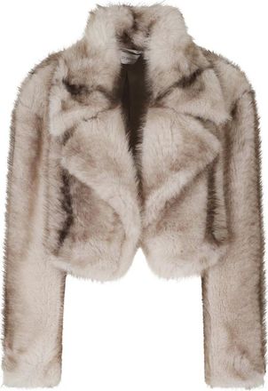 Sportmax Jassen, Dames, Beige, S, Polyester, Quantum Fur Coat