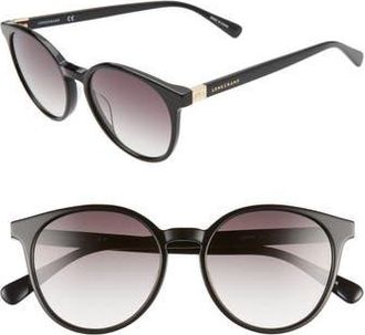 Longchamp Le Pliage 51mm Gradient Round Sunglasses in Black at Nordstrom Rack