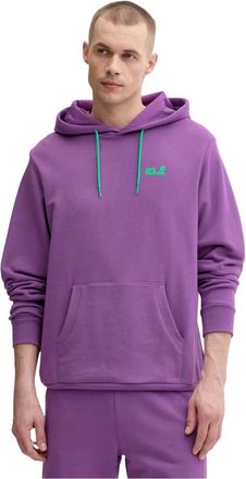 Jack Wolfskin Fitness, Heren, Paars, L, Katoen, Vier de Poot Hoodie