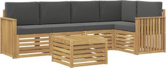 vidaXL Conjunto De Sof&aacute;s De Exterior 6 Uds. Blanco Y Antracita Vidaxl