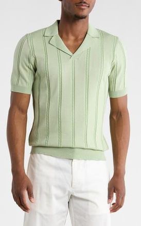 T.R. Premium Slim Fit Johnny Collar Polo Sweater in Sage at Nordstrom Rack, Size Xxx-Large