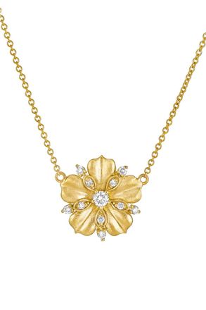 Tanya Farah Fine Jewelry yellow gold Jasmine Bloom diamond pendant