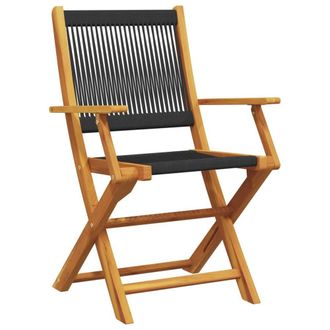 Berkfield Home Beautiful 3 Piece Bistro Set Black Polypropylene & Solid Wood