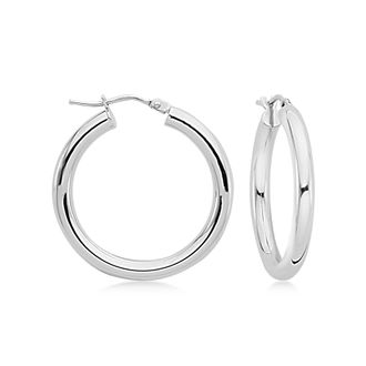 Ross-Simons Italian 3mm 14kt White Gold Hoop Earrings