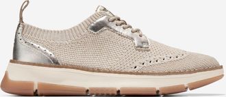 Cole Haan Womens Zer&oslash;grand Rella Stitchlite Oxfords - Beige Size 5.5