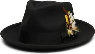 Wyeth Nyc Wool Fedora Hat in Black at Nordstrom Rack