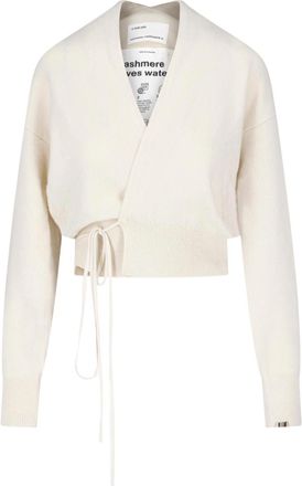 Extreme Cashmere Cream Ella Cropped Cashmere Tie-Front Cardigan