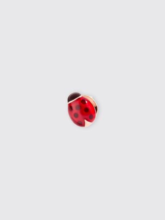 Dodo Orecchino coccinella in oro rosa 9 kt e smalto colorato