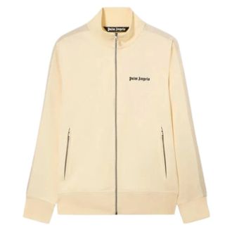 Palm Angels Zip-throughs, male, Beige, Size: S Logo Sweatshirt