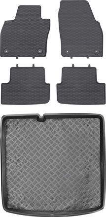 OEM Skoda Fabia Iii Kombi A Partir De 2018 Set - Alfombrillas De Goma Para Coche + Alfombrilla Para Maletero