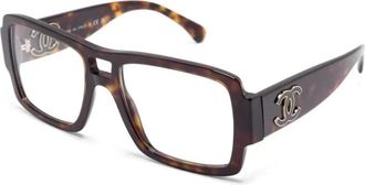Chanel Glasses, unisex, Brown, Size: 55 MM Optical Frame