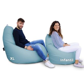 Happers Happers - Puff Pera Relax Polipiel Azul Cielo Infantil