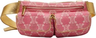 Celine Gold Pink Denim Sling Bag (Pre-Owned)
