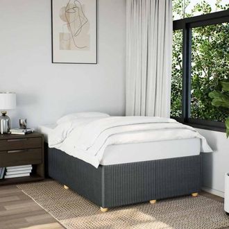 Berkfield Home Bed Frame without Mattress Dark Grey Double Fabric