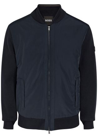 BOSS Boss Levaio Quilted Cotton and Shell Bomber Jacket - Navy - Xxl