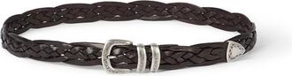 Brunello Cucinelli Braided calfskin belt in Brown at Nordstrom, Size 120