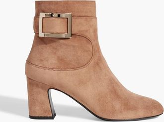 ショートブーツ・ブーティ Roger Vivier Tres Vivier Ankle Boots In Brown Suede Très Vivier Booties in suede Brown Woman