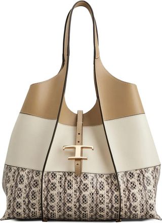 Tod's small T-Timeless tote bag - Neutrals