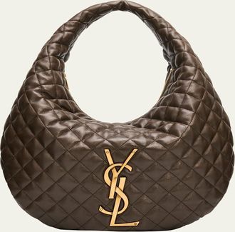 Saint Laurent Icare YSL Quilted Nappa Leather Hobo Bag