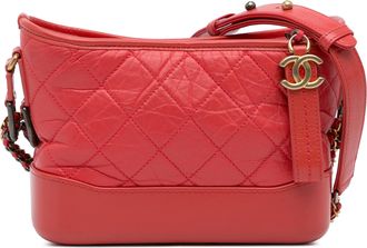 Chanel Coral Small Lambskin Gabrielle Crossbody Bag