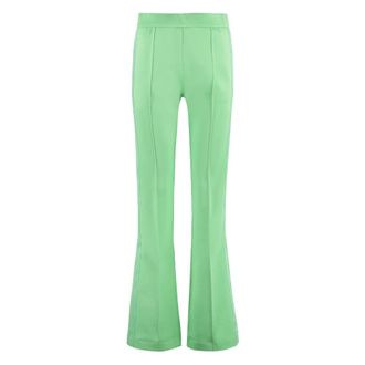 Fendi Wide Trousers, female, Green, S, Logoed Side Stripes Track Trousers