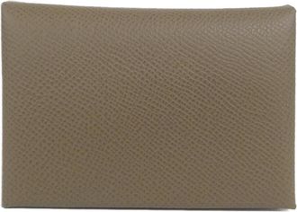 Hermès Etoupe Gray Epsom Leather Coin Purse/Coin Case (Pre-Owned)