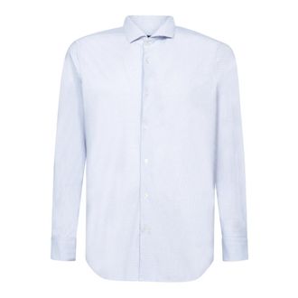 Dell'Oglio Blauw Overhemd voor Mannen Stijlvol Comfort - Heren - Zakelijke Overhemden - Blauw - S - Katoen - Overhemden