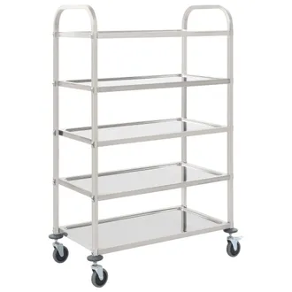vidaXL Vidaxl Carrello Da Cucina A 5 Livelli 107x55x147 Cm In Acciaio