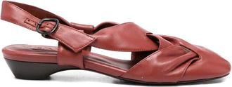 Hereu Maia Ruched Interlaced Sandal - Dames - Pumps - Bruin - 38 EU - Leer - Schoenen