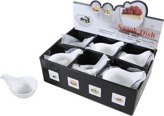 Trade Shop Trade Shop - Set 18 Pezzi Piatto Per Antipasti In Porcellana 12x8x6cm Aperitivo Snack 151698