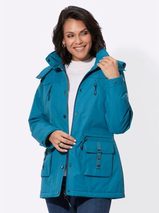 Casual Looks Funktionsjacke CASUAL LOOKS, Damen, Gr. 36, blau (topas), 100% Polyester, Einsatz:100% Polyester, Wattierung:100% Polyester, unifarben, Jacken Funktio