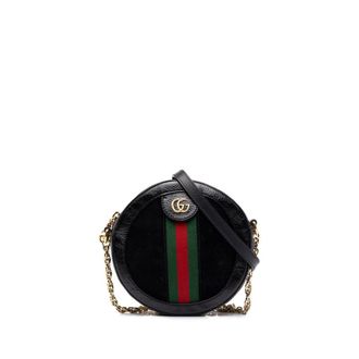 Gucci Pre-owned Gucci Mini Suede Web Ophidia Round Crossbody Ladies 46PKNCZSLPCOQ9NI