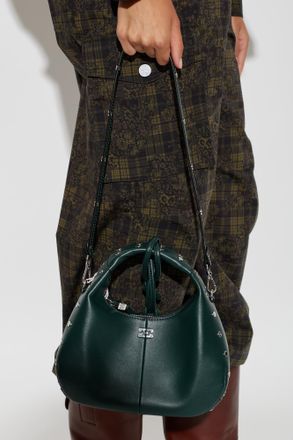 Ganni Eco Leather Bag Finished With Studs, Womens, Green
