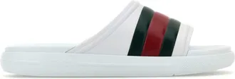 Gucci Web-stripe slides - men - Rubber/Rubber/Rubber - 9 - White