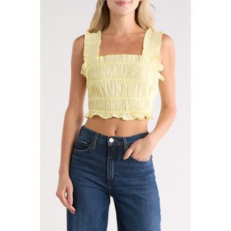 Maje Lunnala Smocked Crop Top in Jaune at Nordstrom Rack, Size 2 (Fits Like 4-6 Us) / 38 Eu