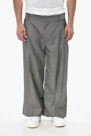 Hed Mayner Pantaloni in Lana Vergine Gessati Hed Mayner