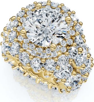 Pompeii3 Certified 26Ct Diamond Halo Engagement Ring in 14k Gold Lab Grown