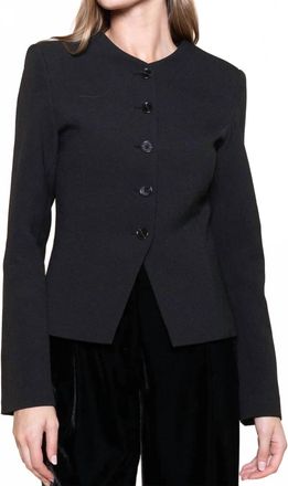 FORE COLLECTION Blair Button-Up Front Blazer In Black