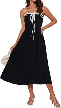 Grace Karin Long Dresses for Women Summer Wear Spaghetti Strap Backless Dress Elegant Sleeveless Dress Black XL