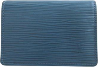 Louis Vuitton Pre-owned Card Case - Dames - Vintage Accessoires - Blauw - ONE Size - Leer - Vintage