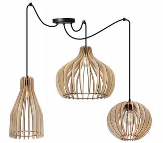 OEM L&aacute;mpara De Techo Colgante Moderna De Madera Mix Led