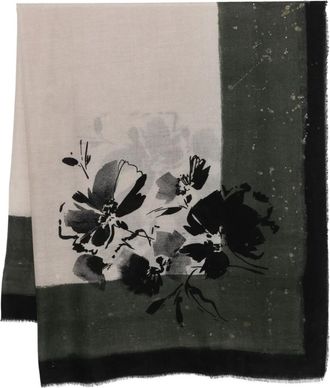 Faliero Sarti Sjaal met bloemenprint - Beige