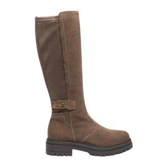 Nero Giardini Bota Alta de Ante y Tejido T&eacute;cnico - Shoes - Mujer - Marr&oacute;n - 39 EU