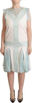 Grinko Faux Pearl Sleeveless Shift Midi Jurk - Dames - Korte kleedjes - Veelkleurig - L - Kleedjes