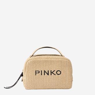Pinko Bolso Peque&ntilde;o De Rafia Con Logo Pinko