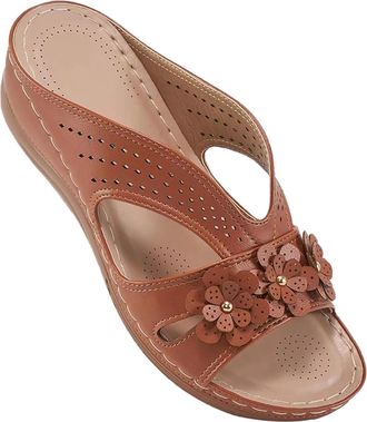 Generic Wedge Sandals for Women, Slip On Non slip Walking Slippers, Breathable Open Toe Summer Platform Sandals, Orthopedic Walking Sandal with Arch Support