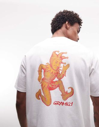 Gramicci T-shirt con stampa grafica bianca-Bianco