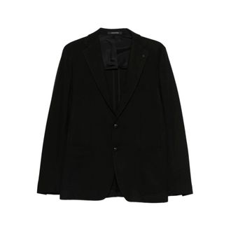 Tagliatore Blazers, male, Black, Size: 2XL Single-breasted Two-Button Jacket