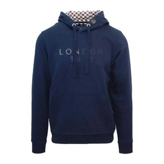 Aquascutum Heren London 1851 Logo Hoodie (Marineblauw)