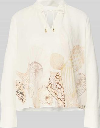 Marc Cain Relaxed Fit Bluse mit Schn&uuml;rung in Offwhite, Gr&ouml;&szlig;e 34